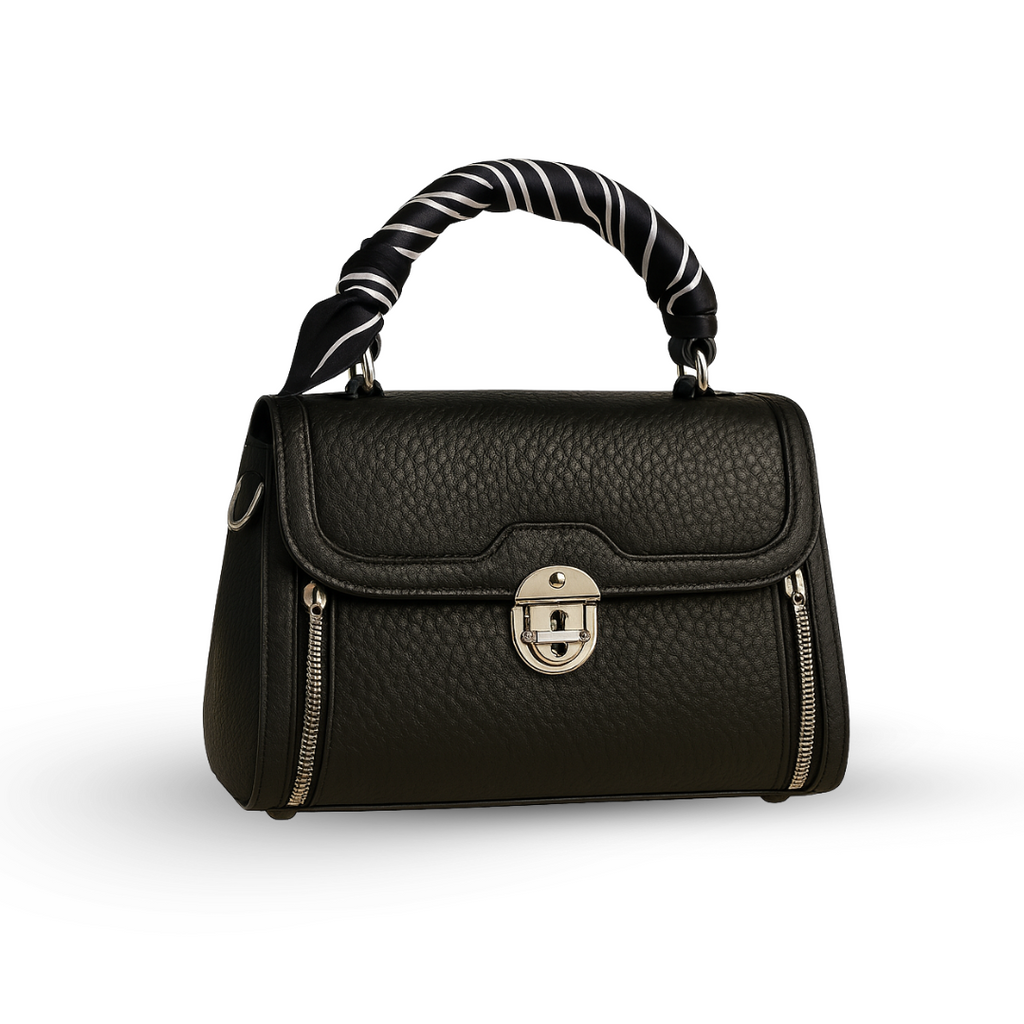 Black Vegan Leather Crossbody Bag