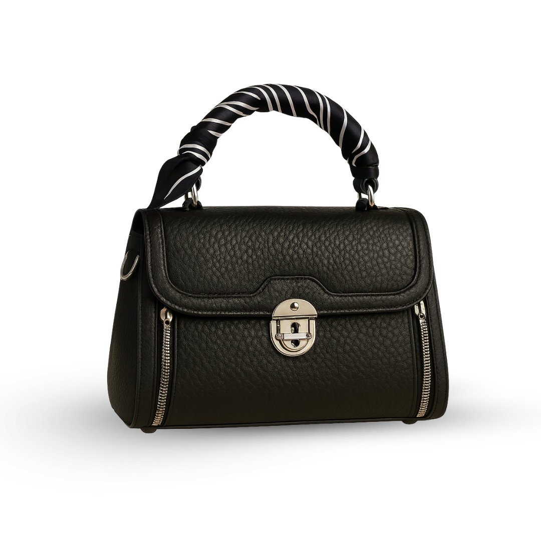 Black Vegan Leather Crossbody Bag