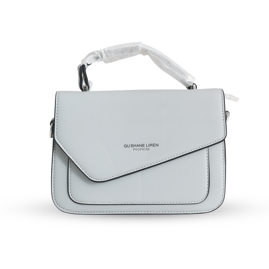 Powder Blue Vegan Leather Crossbody Bag
