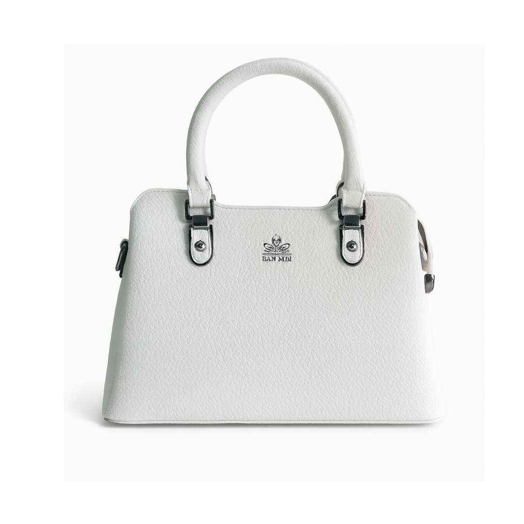 Elegant White Vegan Leather Handbag