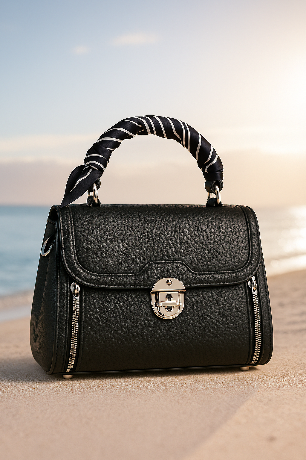 Black Vegan Leather Crossbody Bag