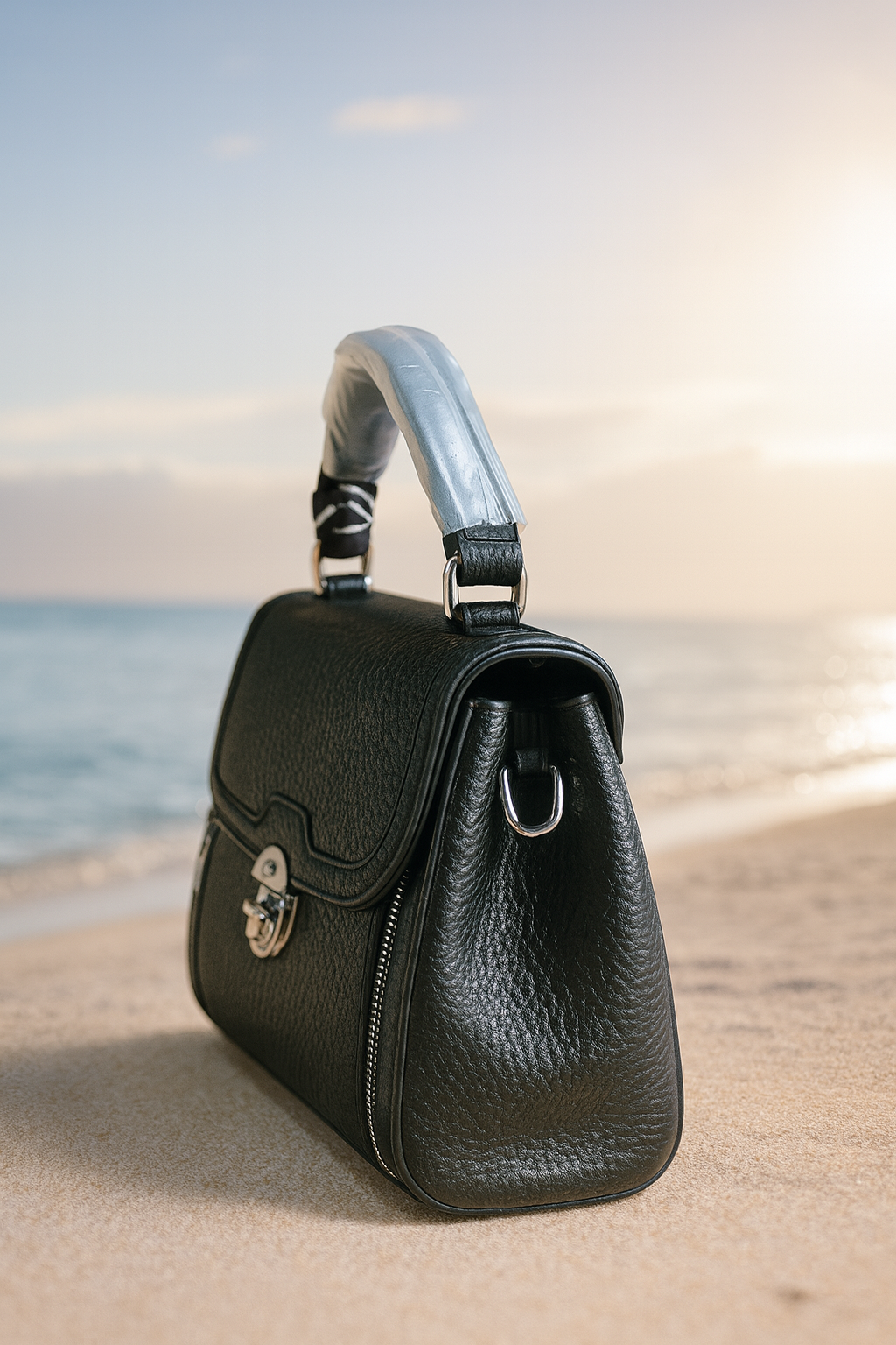 Black Vegan Leather Crossbody Bag