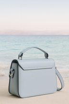 Powder Blue Vegan Leather Crossbody Bag