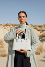 Elegant White Vegan Leather Handbag