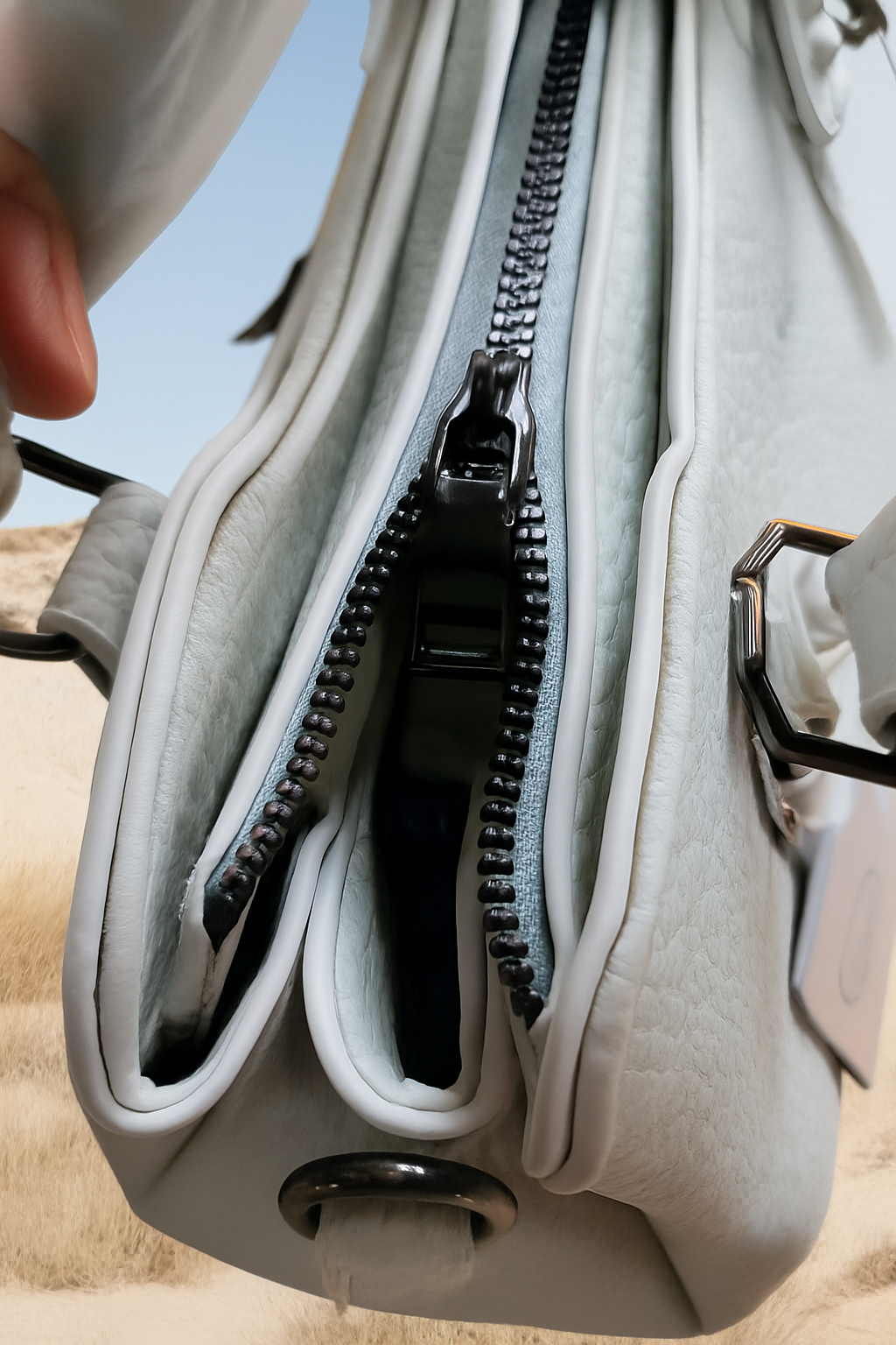 Elegant White Vegan Leather Handbag