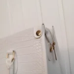White Crocodile Embossed Leather Handbag - Image 3