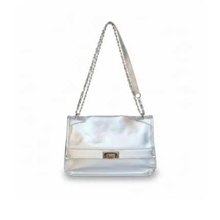 Silver Metallic Chain-Strap handbag