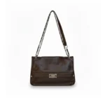 Brown Metallic Chain-Strap handbag
